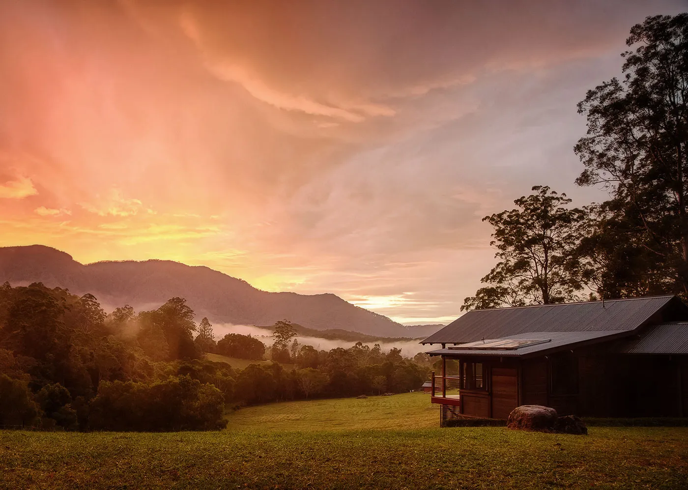 The Ridge and its surrounds — property stretching toward the escarpment